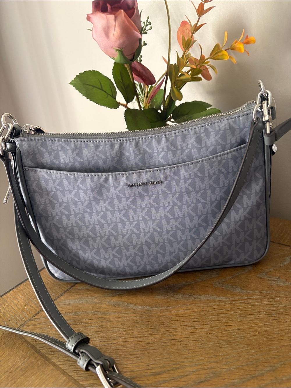 MICHAEL Michael Kors Gray MK Logo Crossbody Bag